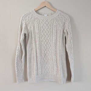 NWT Gap Cream Chunky Knit Fisherman Sweater Cable Knit Fisherman Core Women's S